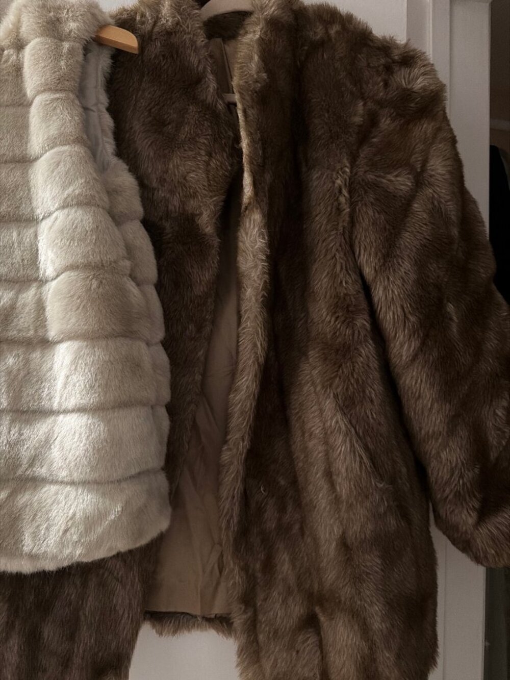 Vintage Style Faux Fur Long Coat Rich Brown Beverly Hills Sourced